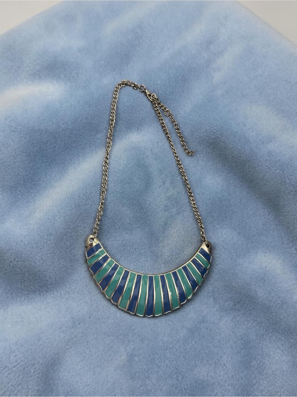 Blue & Teal Statement Bib Necklace - Women Jewelry Necklaces - Picture 2 of 4